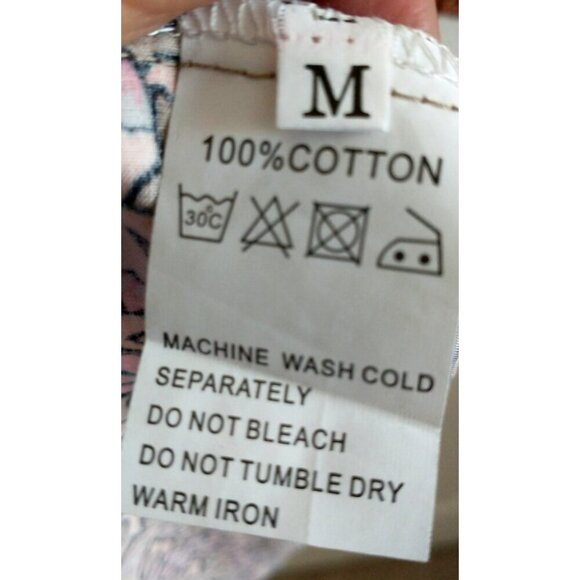 Gypsy Boho Mini Dress Champagne and Pink Cotton Tiered Balloon Sleeves - M/L - Picture 8 of 10